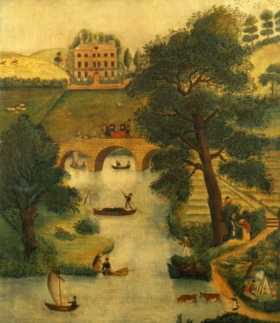 Rural Scene with Coach and Horse by English School